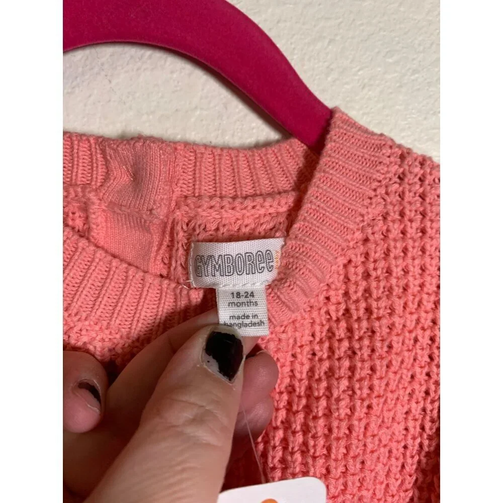 NWT Gymboree Knit Sweater Crew Neck Colorblock Y2K Cozy Girls Size 18-24 Months